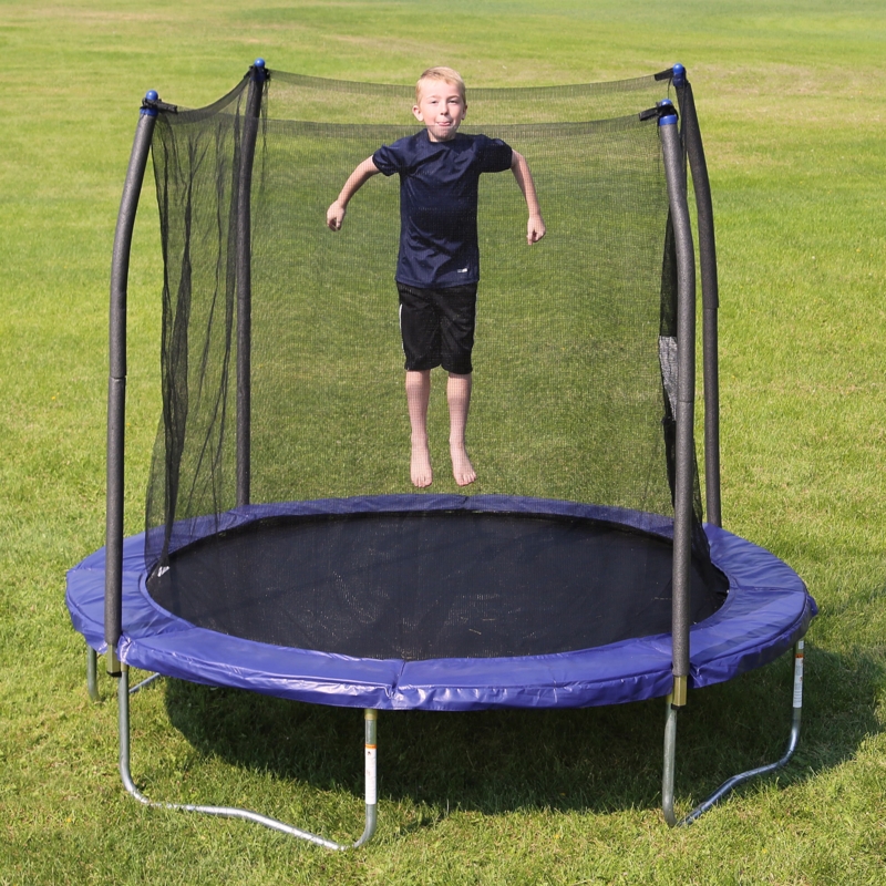 8' Round Backyard Trampoline with Safety Enclosure