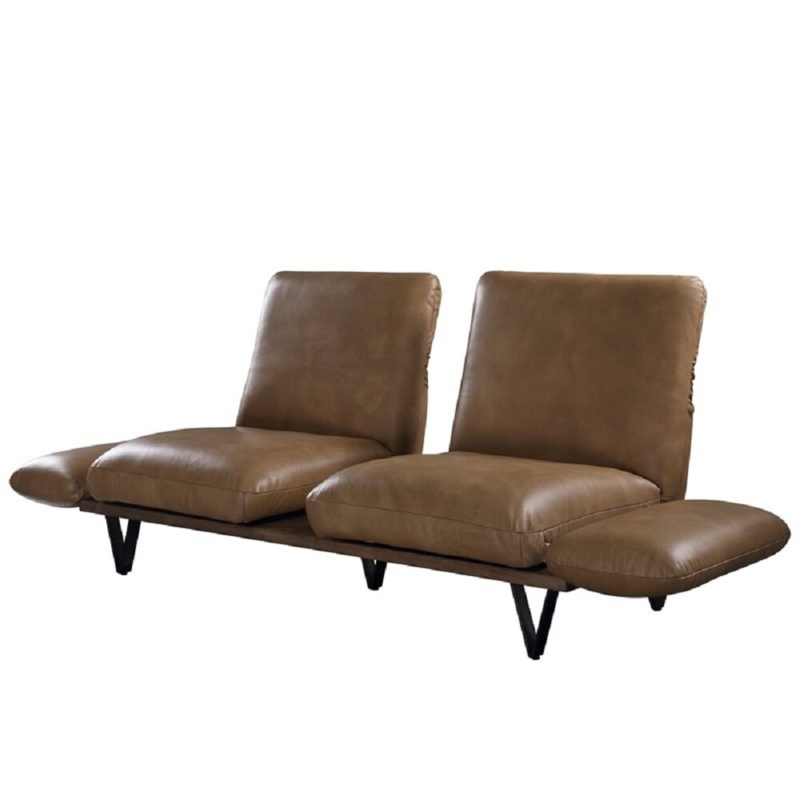 89'' Leather Tight Back Convertible Sofa
