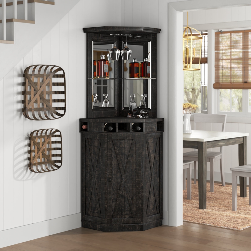 Adam 72" Height Corner Bar with Wine Storage