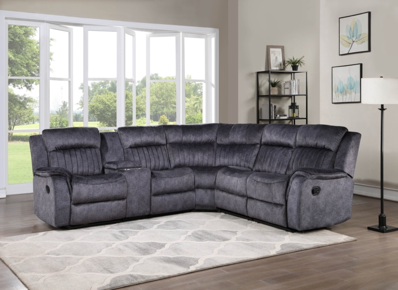 Adeodato 5 - Piece Velvet Reclining Sectional