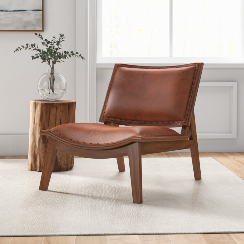 Aguirre Leather Accent Chair