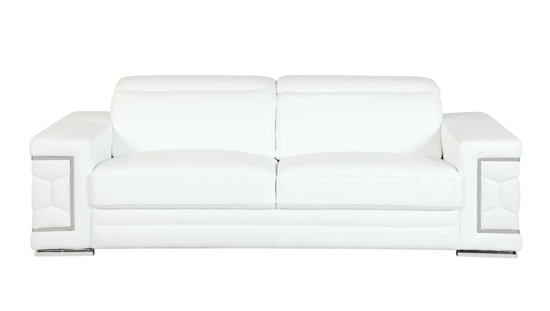 Aiesrom 89" Genuine Top Grain Italian Leather Pillow Top Arm Sofa