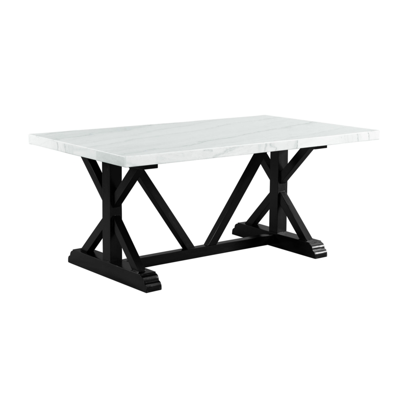 Aitza Marble Top Solid Wood Base Dining Table