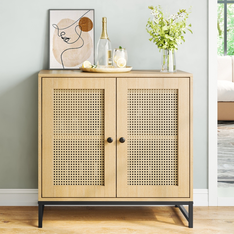 Alejo 2 - Door Rattan Accent Cabinet