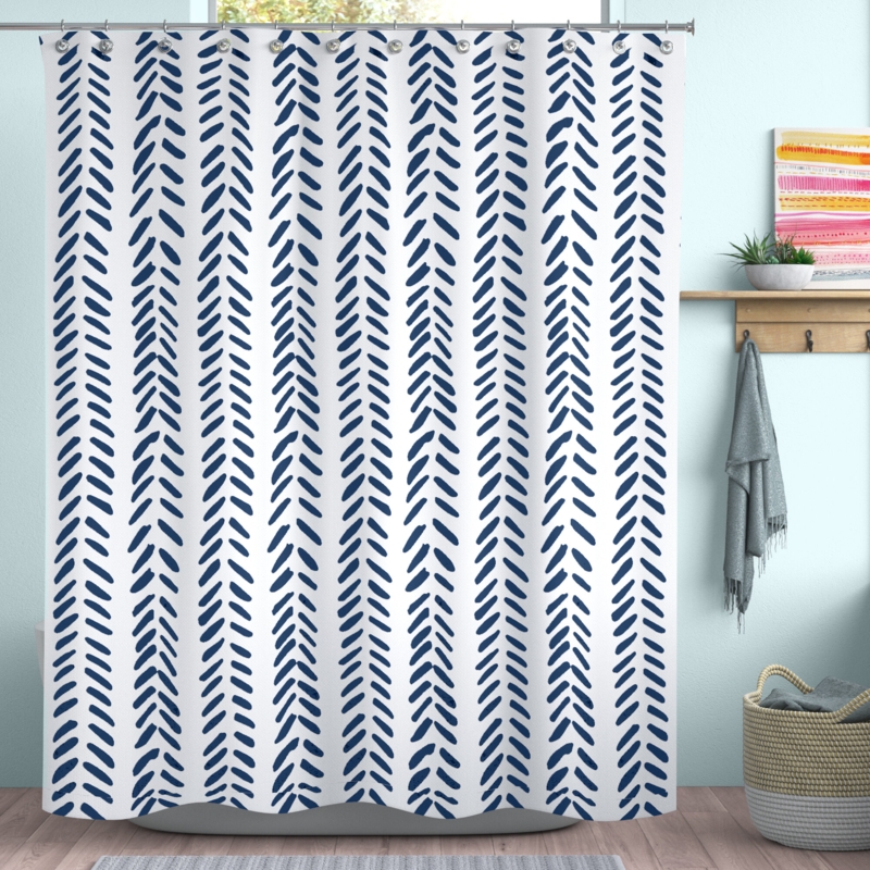Brown And Blue Shower Curtain