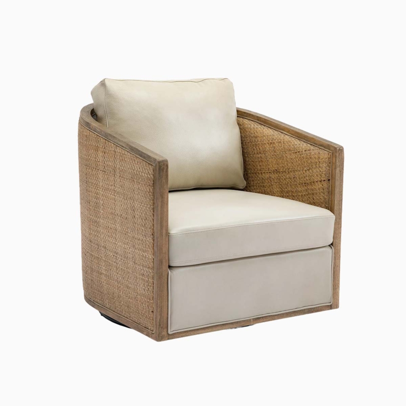 Alreem Leather Swivel Club Chair