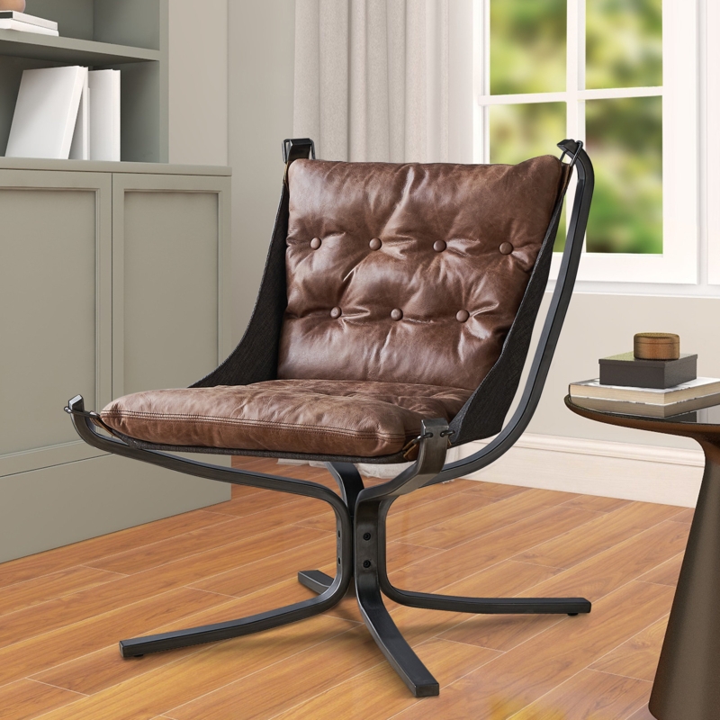 Alyrah 29'' Wide Genuine Leather Accent Chair
