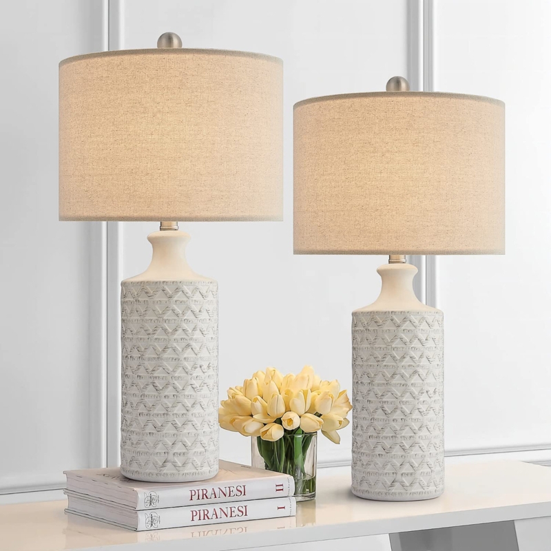 Amarchand 24.75"Modern Ceramic Lamp, for Living Room Bedroom, Bedside Table (Bulb Not Included)