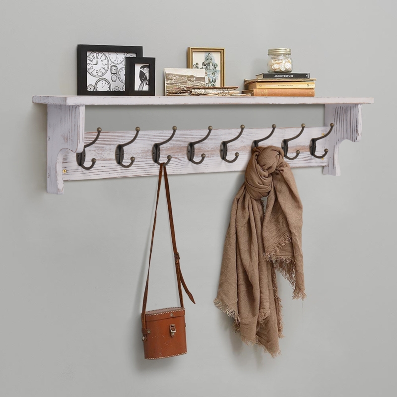 Amarisa Solid Wood Wall 8 - Hook Wall Mounted Coat Rack