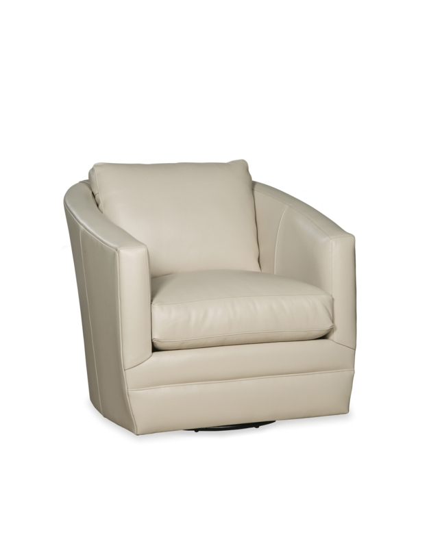 Amyanne Leather Swivel Barrel Chair