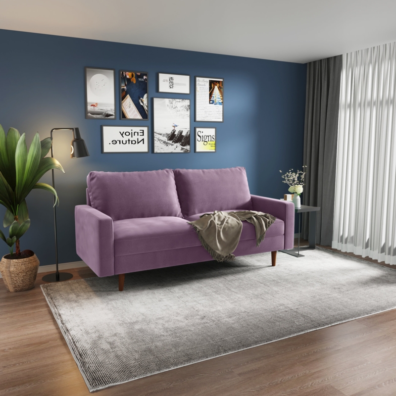 Antionette 70" Velvet Square Arm Sofa