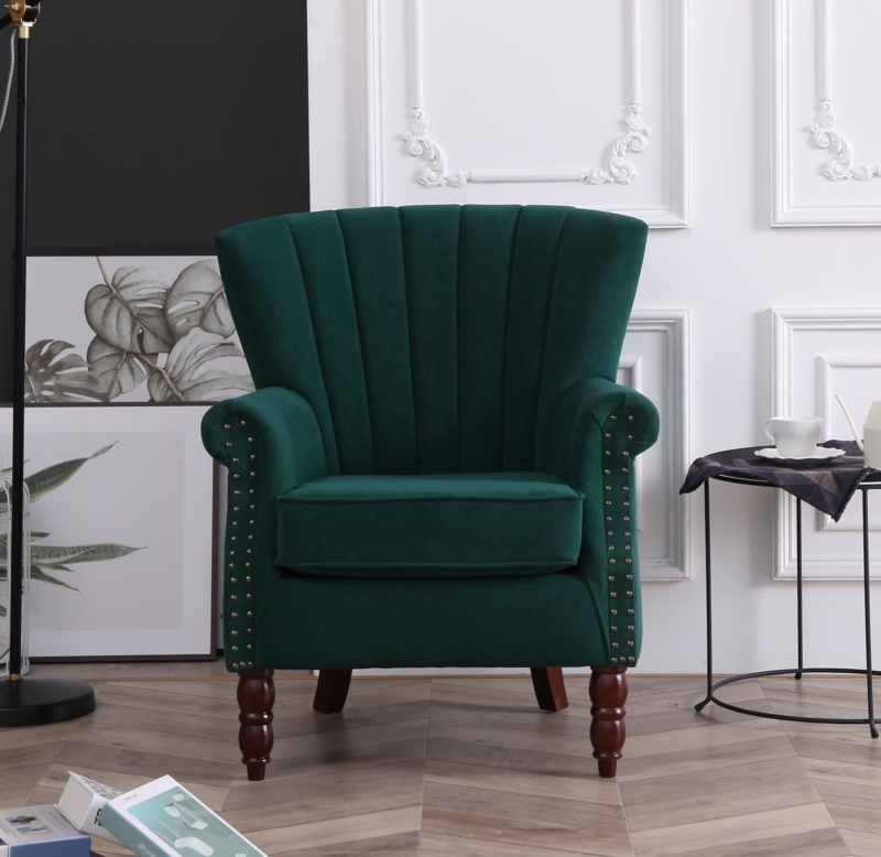 Antwanae Velvet Wingback Chair