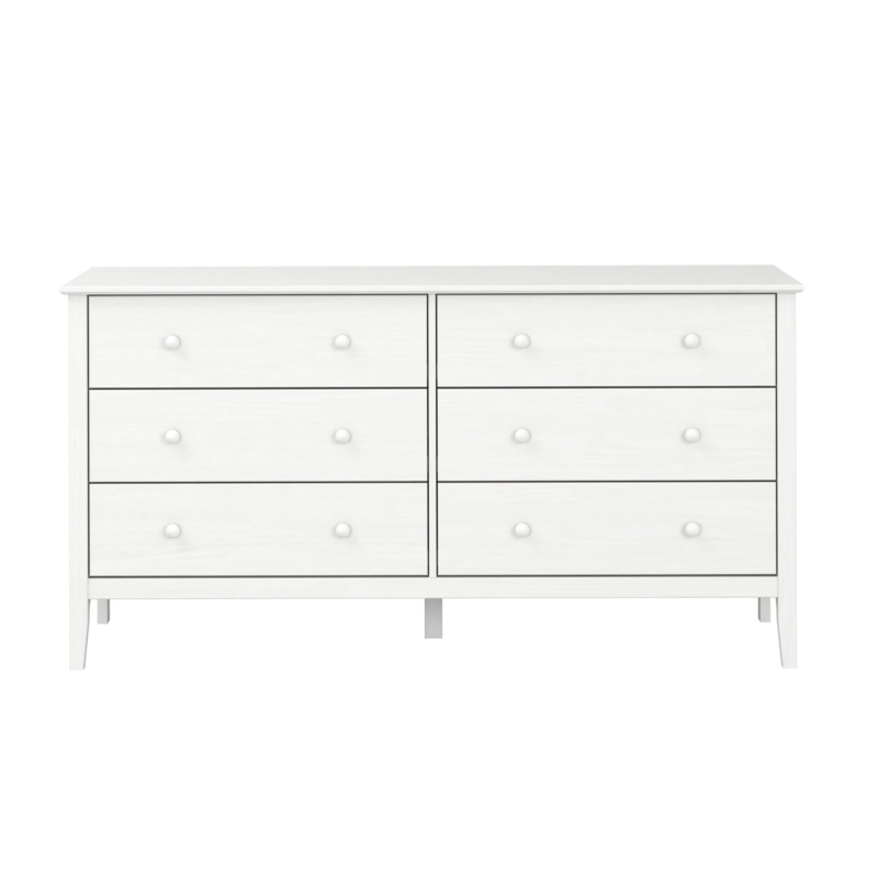 Arzell Solid Pinewood/ MDF 6 Drawer Dresser