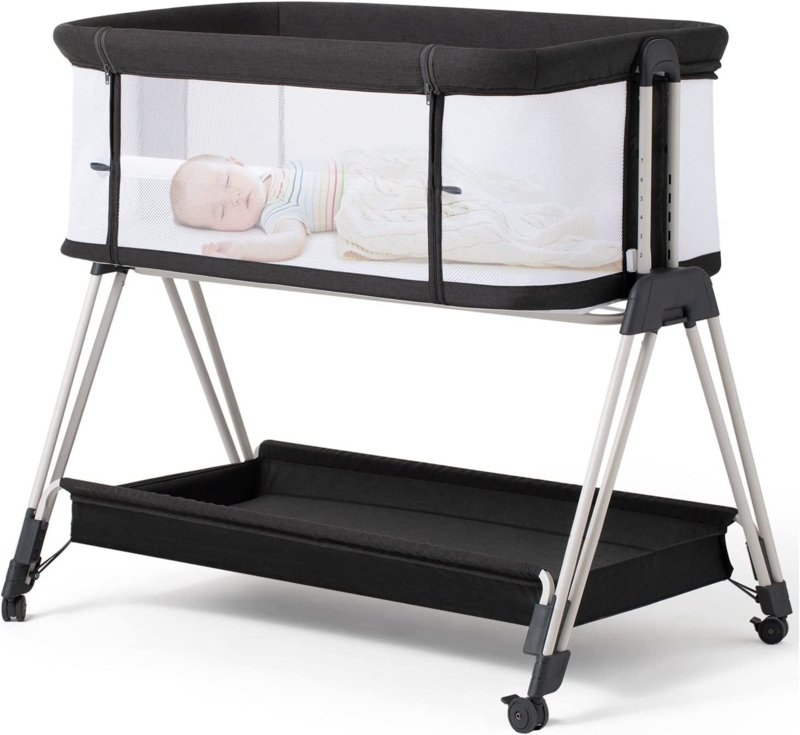 Baby Bassinet Bedside Sleeper with Wheels and Storage Tray , Bartolomeu Bassinet