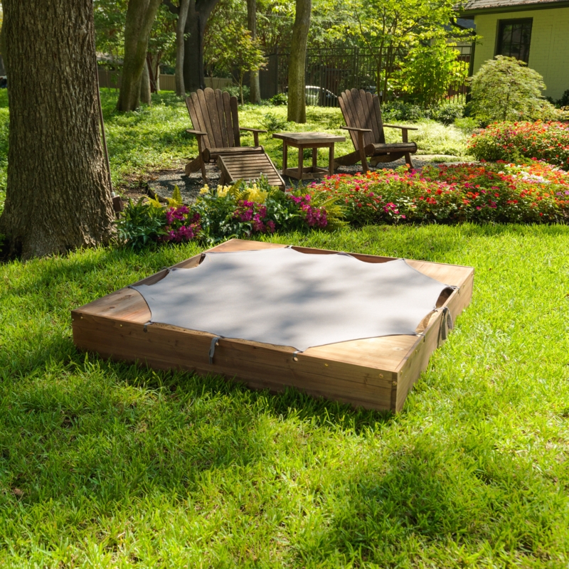 Backyard 5' Square Sandbox with Cover