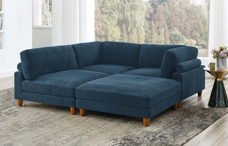 Barbarette 4 - Piece Corduroy Sectional