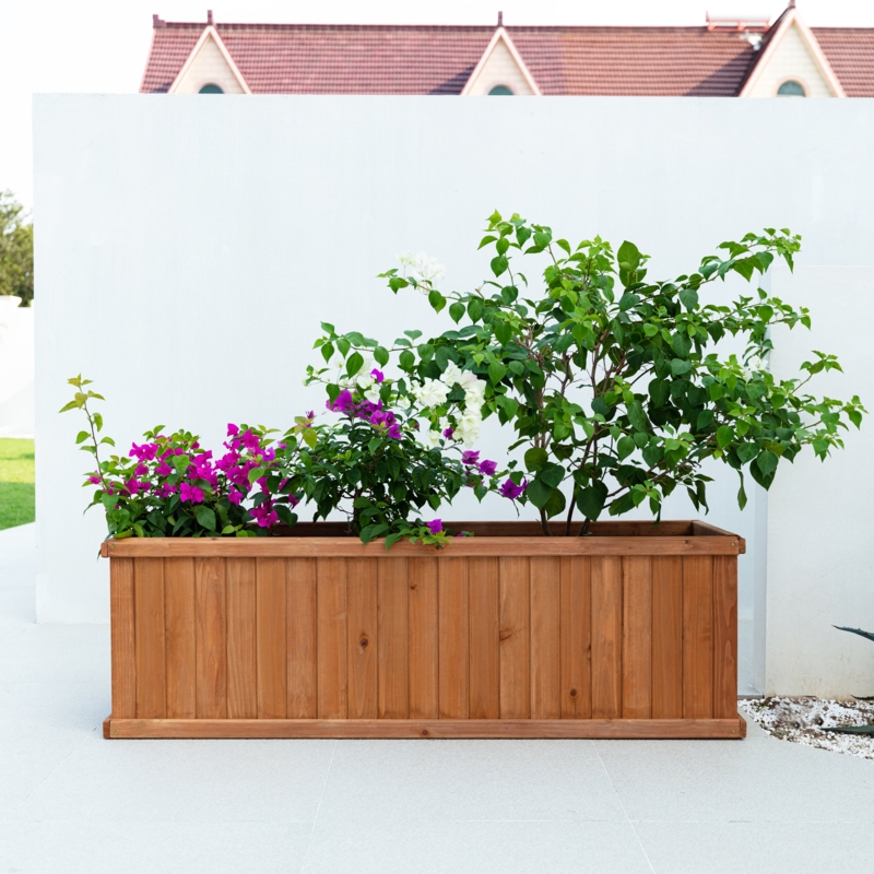 Barros Cedar Wood Outdoor Raised Garden Bed Planter Box