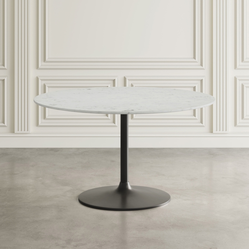Bergamyer Round Marble Top Metal Base Dining Table