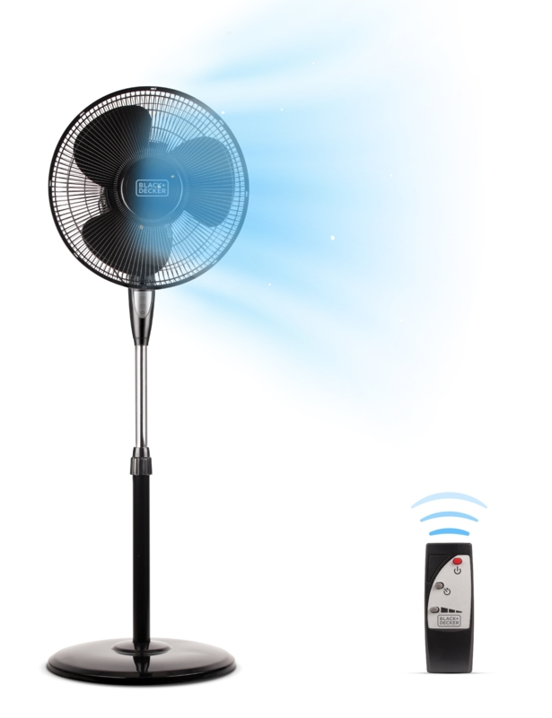 BLACK+DECKER Adjustable Oscillating Fan, 3 Speed Settings with LED Control Panel, Fan with Pedestal