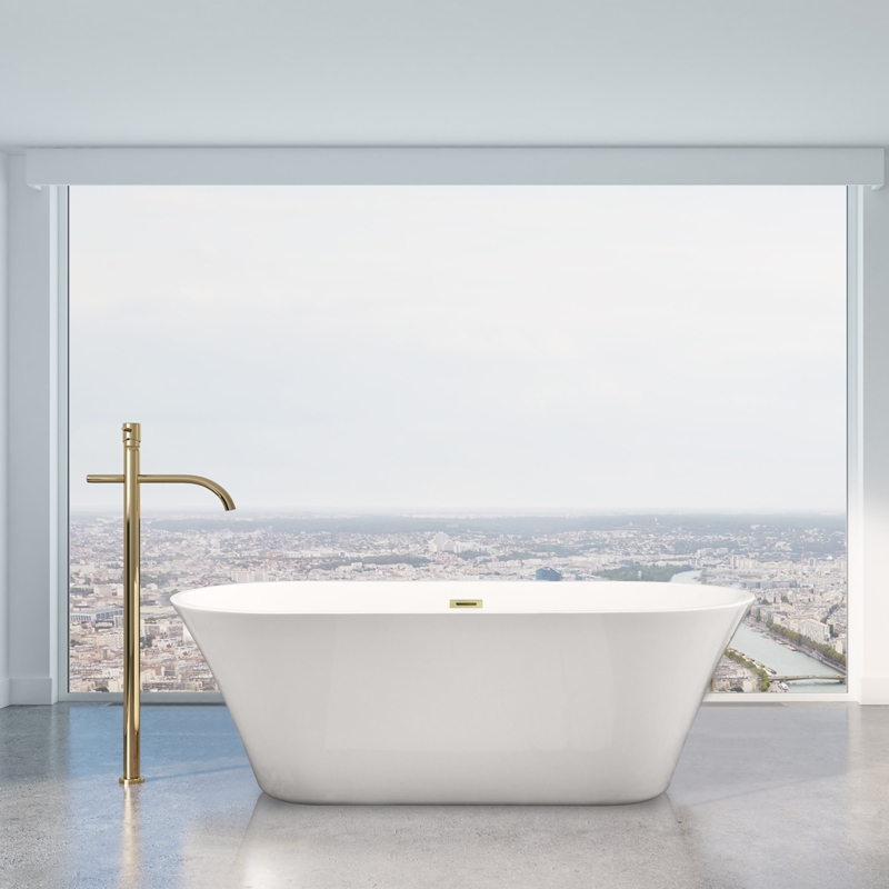 Blarn 65'' x 29.1'' Freestanding Soaking Acrylic Bathtub