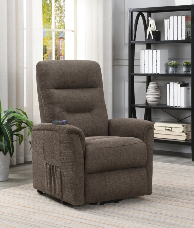 Blerta 29.5" Wide Chenille Power Lift Assist Standard Recliner with Massager