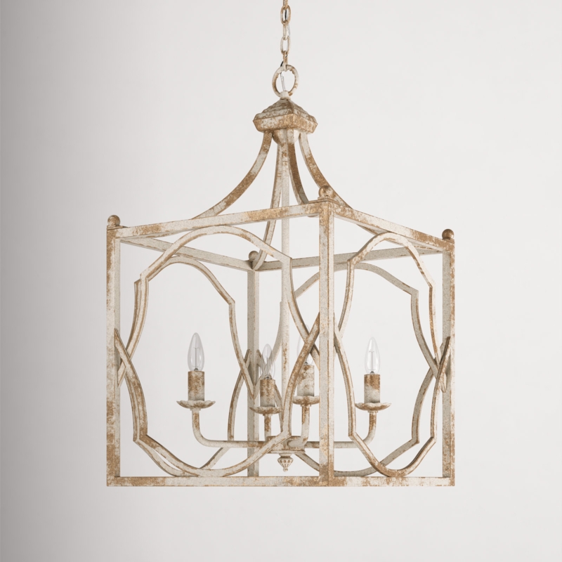 Boston 4 - Light Antique Ivory Lantern Pendant