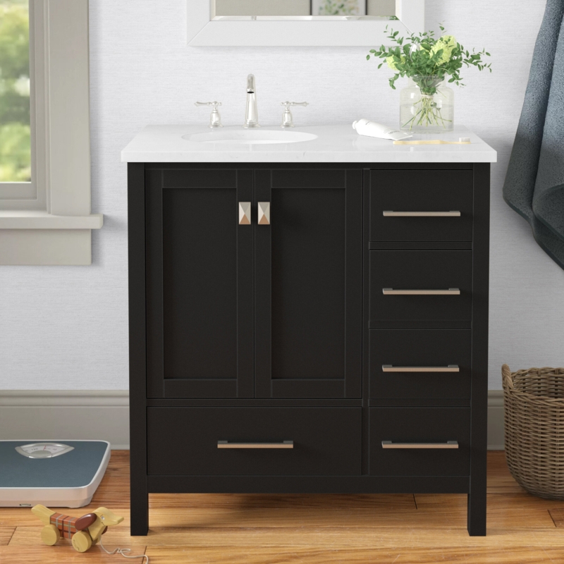 Broadview 32'' Single Bathroom Vanity with Engineered Marble Top