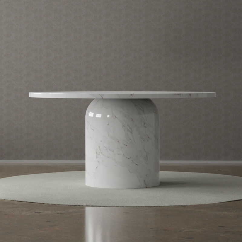 Burga Round Marble Top Dining Table