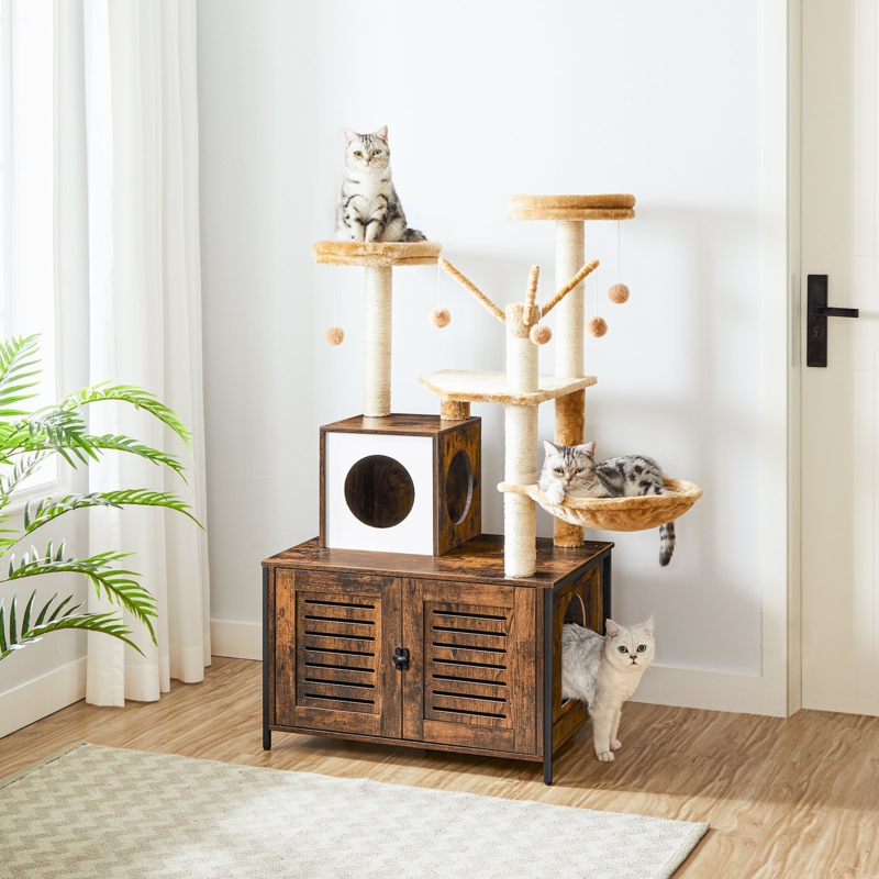 Burslem 52'' Cat Tree with Litter Box Enclosure