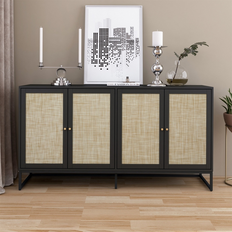 Caludia 31.5" Tall 4 - Door Accent Cabinet
