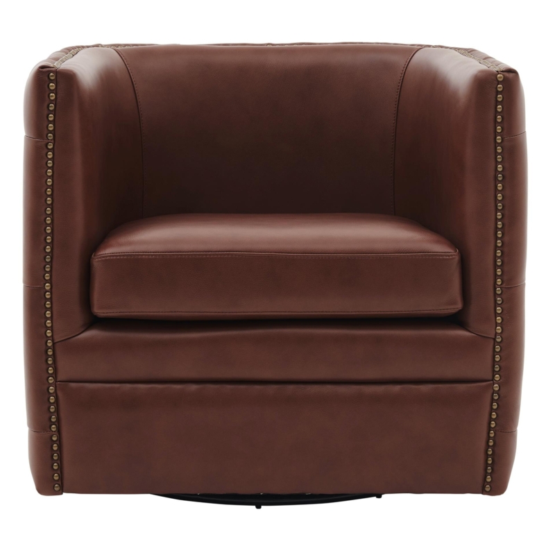 Calzada Leather Swivel Armchair