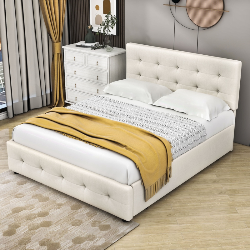 Carlitha Queen 2 Drawers Upholstered Platform Bed with Twin XL Trundle