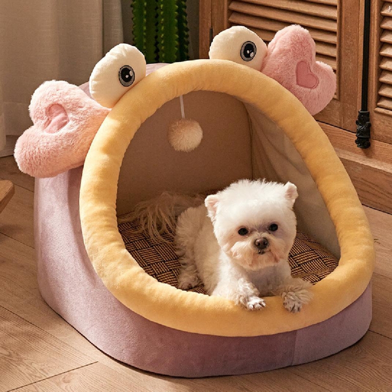 Cat House Dog House Four Seasons Universal Detachable Mat Pet Cat And Dog House Indoor Winter Warm Enclosed Small And Medium-Sized Dog Teddy Pet Bed