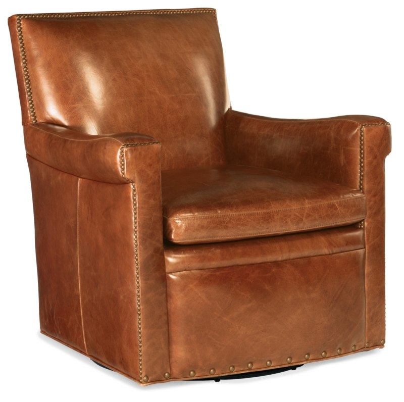 CC Leather Swivel Club Chair