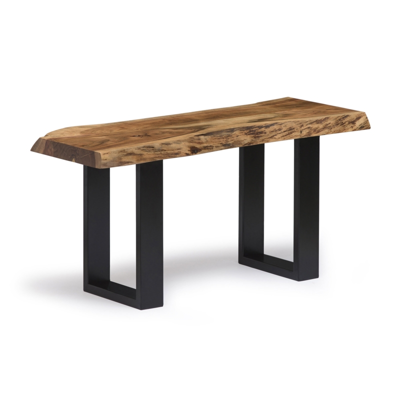 Cedro 36" Wide Modern Industrial Solid Wood Metal Frame Bench
