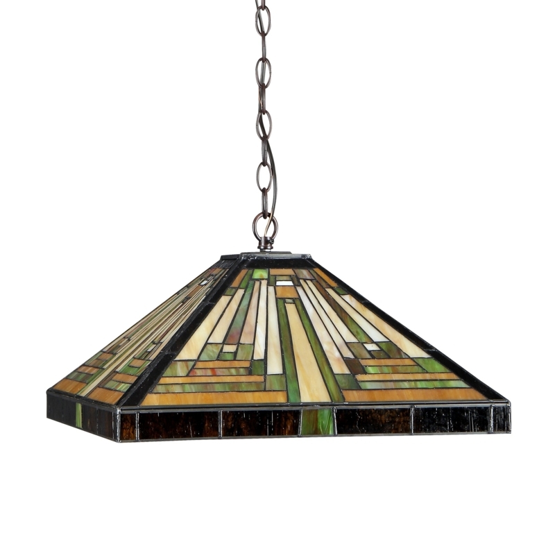 Charlotte 2 - Light Red Antique Bronze Pool Table Lights Pendant