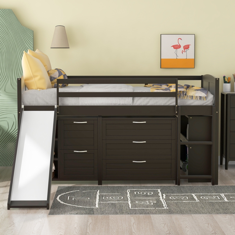 Cheong Kids Twin Loft Bed with Drawers