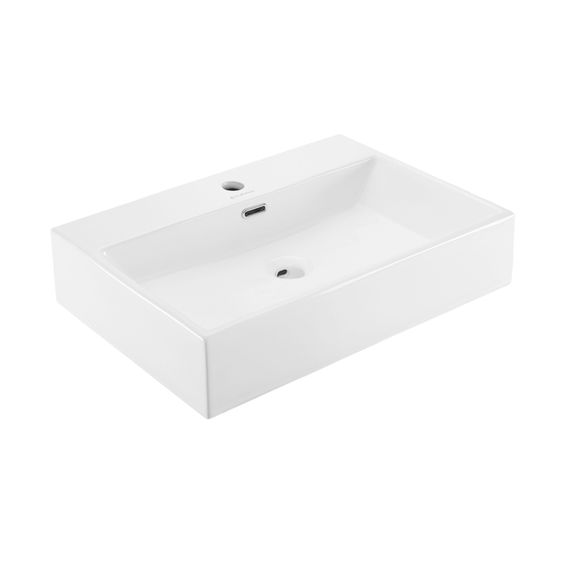 Claire Ceramic Rectangular Wall Mount Bathroom Sink with Overflow