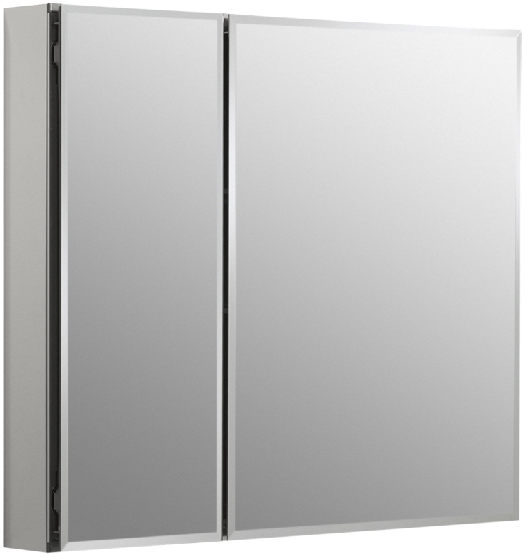 CLC Aluminum Two-Door Medicine Cabinet With Mirrored Doors, Beveled Edges