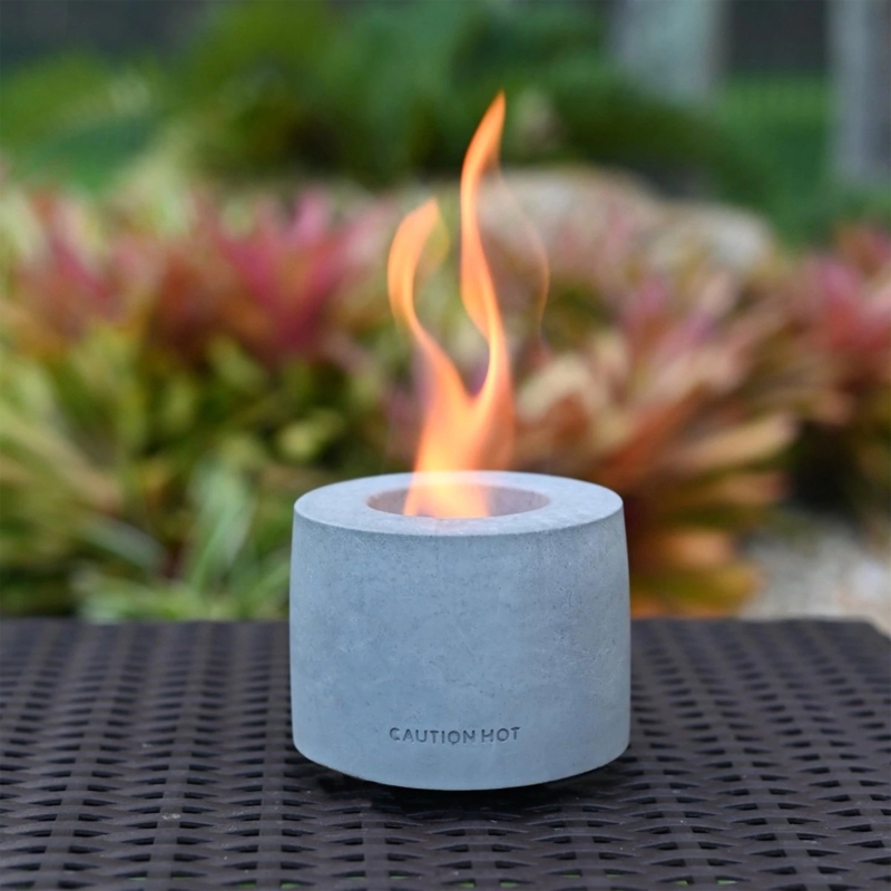 Colsen 5 Inch Mini Round Portable Indoor Outdoor Concrete Tabletop Fire Pit