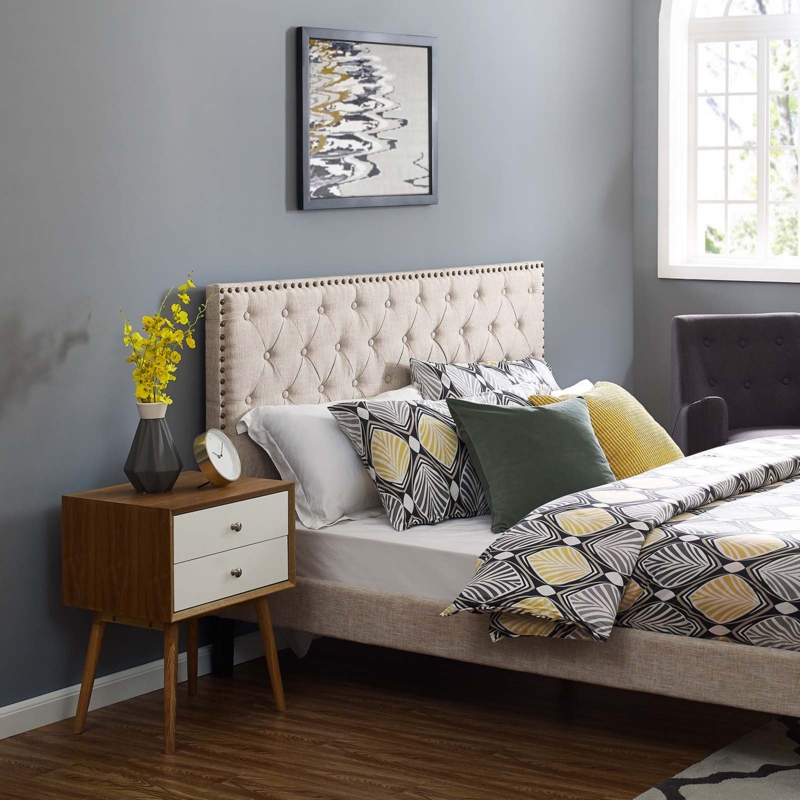 Copper Grove Avdiivka Tufted Linen Headboard by Modway