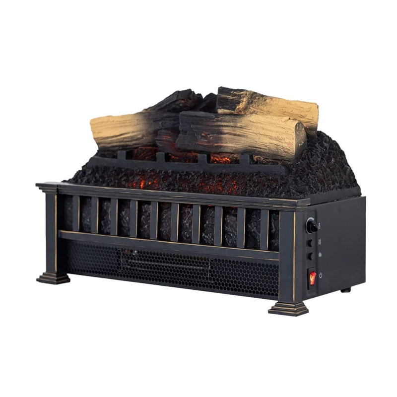 Country Living Infrared Electric Log Set Heater - Faux Logs Insert with Flickering Flames