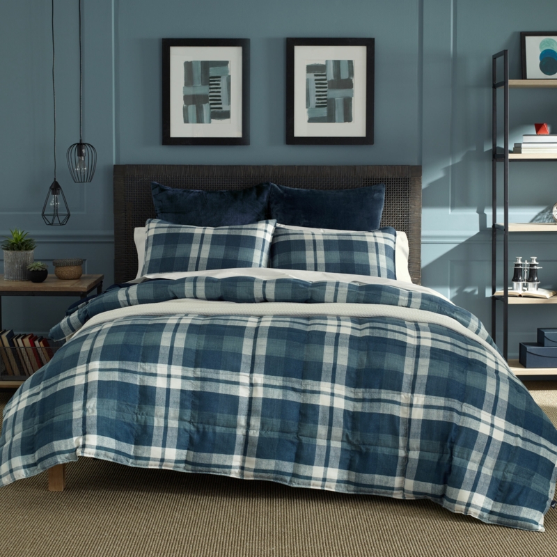 Crossview Navy Reversible Modern & Contemporary Comforter Set