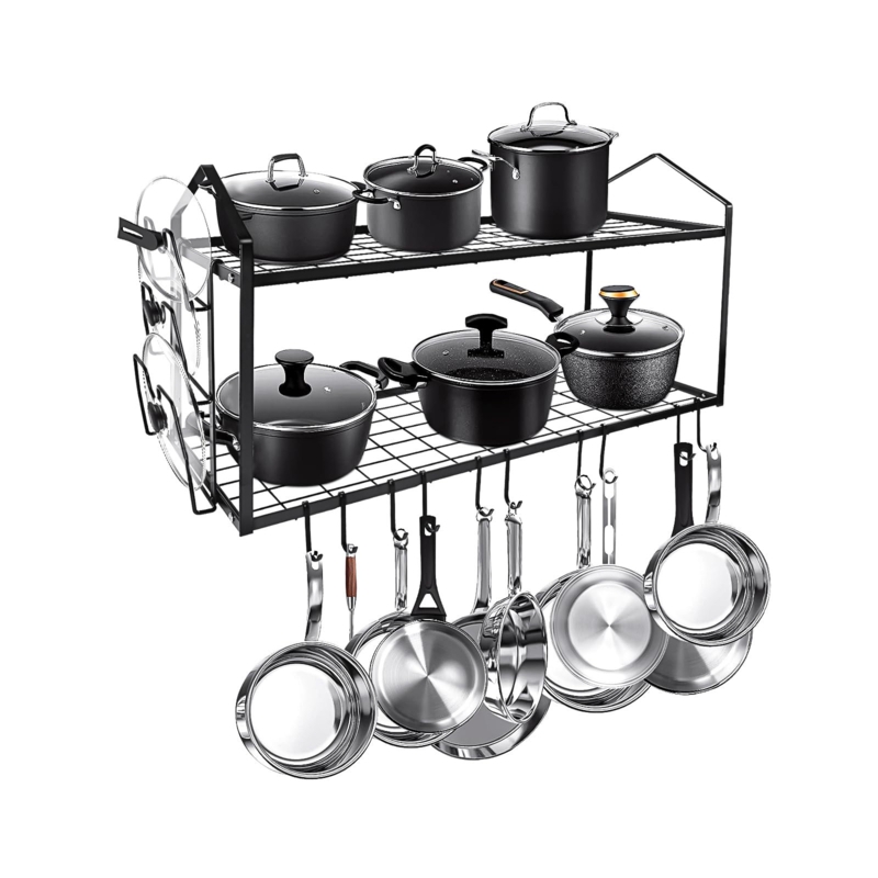 Damber Metal Rectangle Wall Mounted Pot Rack