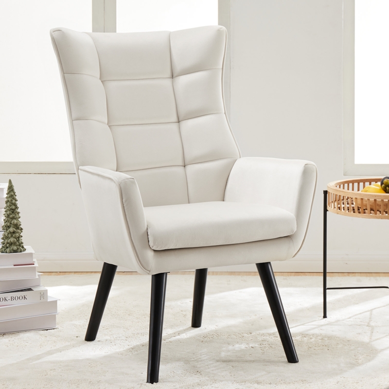 Davaun 26.6" Tufted Velvet Upholstered Wingback Chair