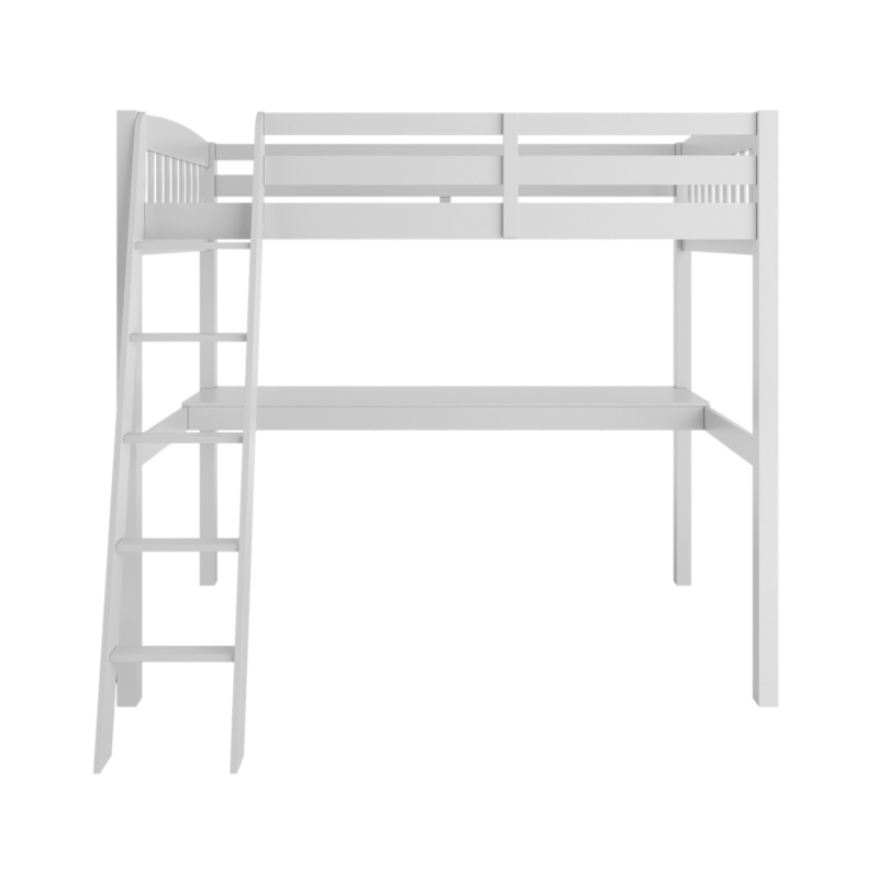 Daylin High Loft Bed with Desk and Storage, Solid Wood Loft Bed Frame with Stairs for Kids and Toddlers