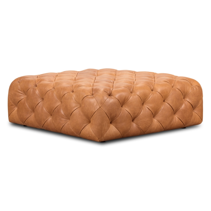 Devi Leather Ottoman