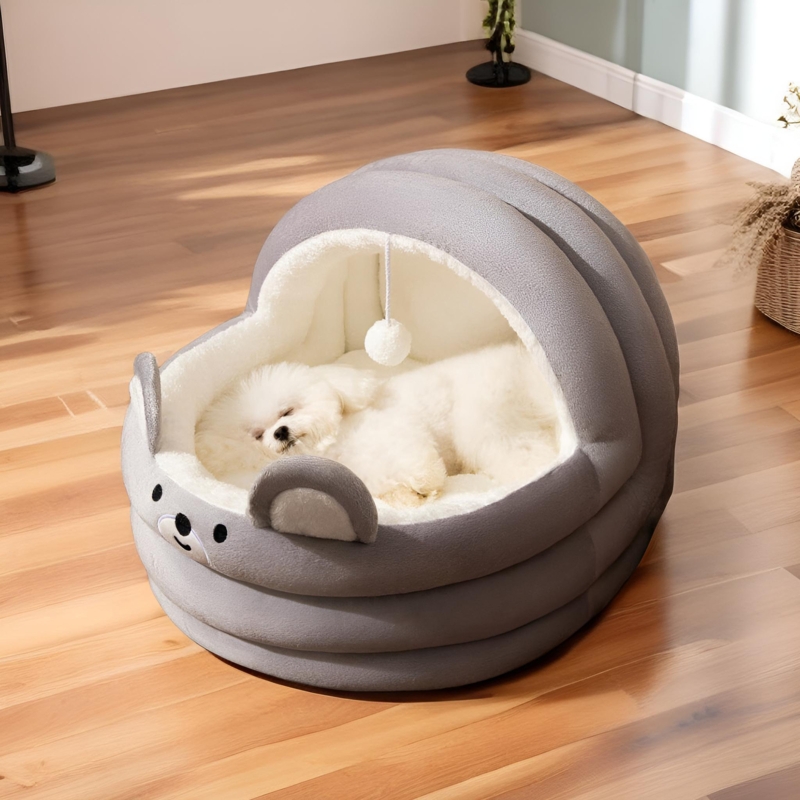 Dog Nest Winter Warm Small Dog Teddy Detachable And Washable Semi Closed Winter Seasonal Universal Pet Supplies Bed Thickened Cradle Dog Nest