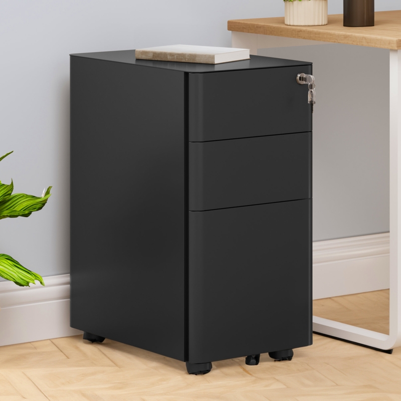 Domeniks 12'' Wide 3 -Drawer Mobile Steel File Cabinet