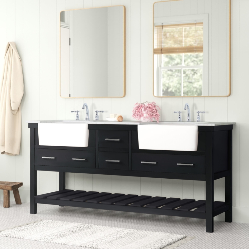 Doncaster 72'' Double Bathroom Vanity with Marble Top